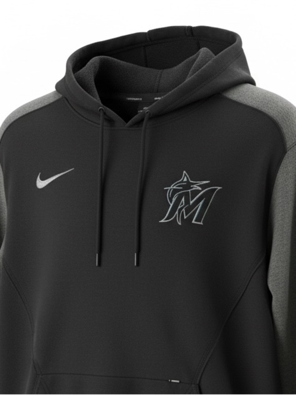 Nike Men’s Black & Gray Miami Marlins Short-Sleeve Hoodie